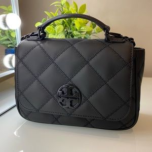 Tory Burch Willa Top Handle Mini Matte Black